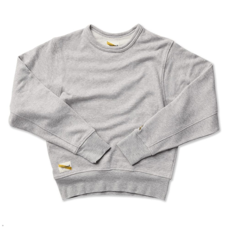 Grey Tracksmith Trackhouse Midweight Crew Women\'s Sweatshirt | IKNSG-2396