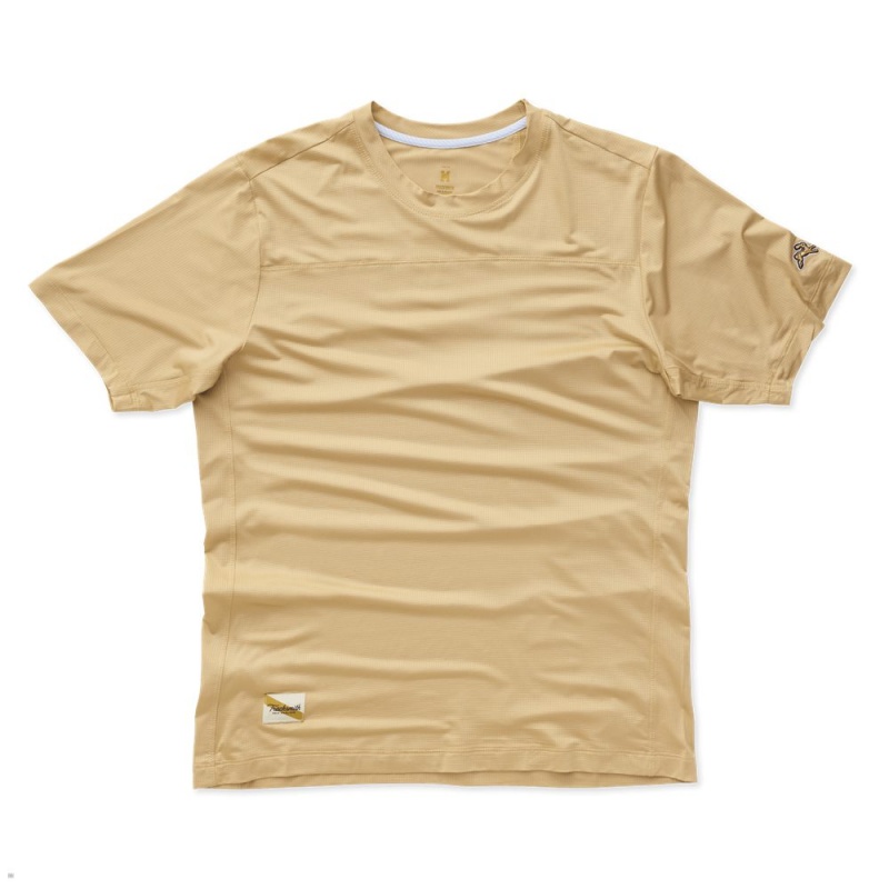 Khaki Tracksmith Twilight Men\'s Tee | BTIWA-6241