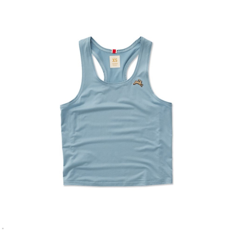 Light Blue Tracksmith Twilight Crop Women\'s Tank | HAONQ-1064