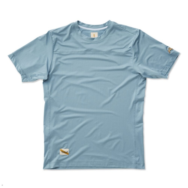 Light Blue Tracksmith Twilight Men\'s Tee | OJUFD-0743