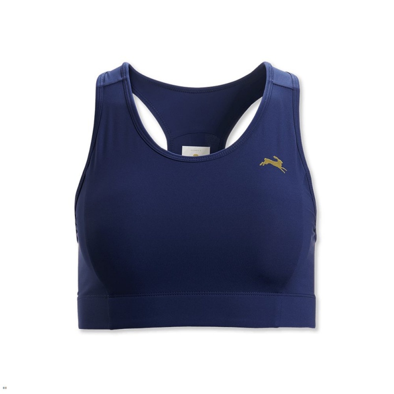 Navy Tracksmith Allston Women\'s Bra | VMNXO-0723