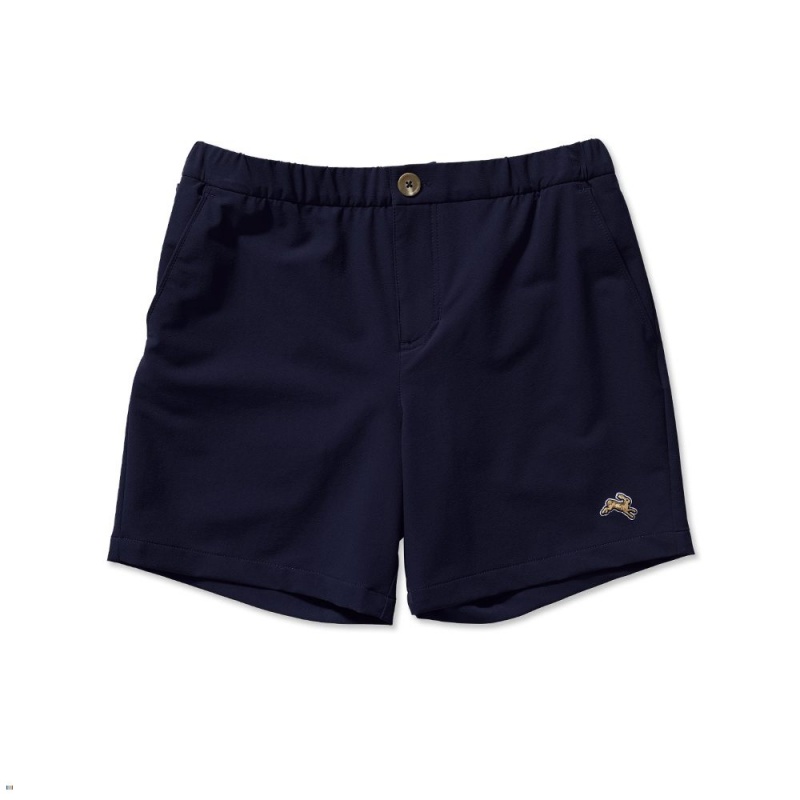 Navy Tracksmith Falmouth Men\'s Shorts | IGDNW-4172