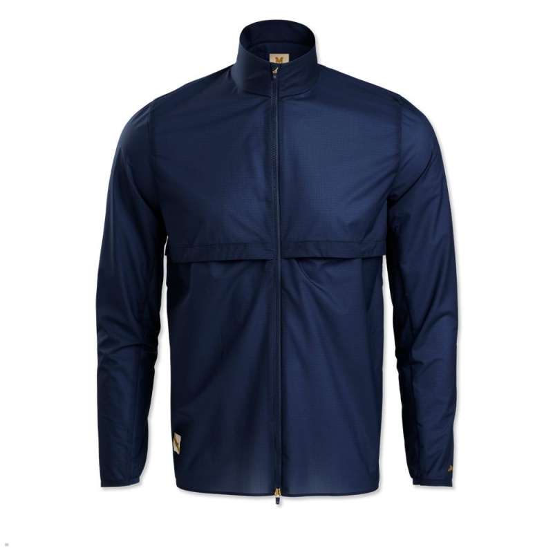 Navy Tracksmith Rain Men\'s Jacket | MDEZC-8702