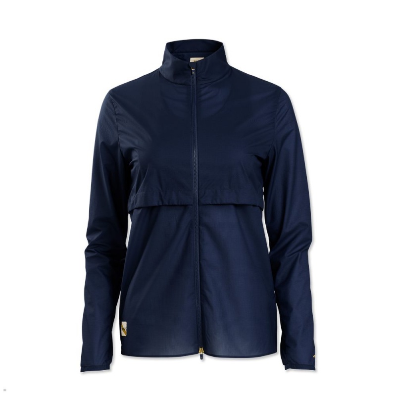 Navy Tracksmith Rain Women\'s Jacket | KXLZJ-8326