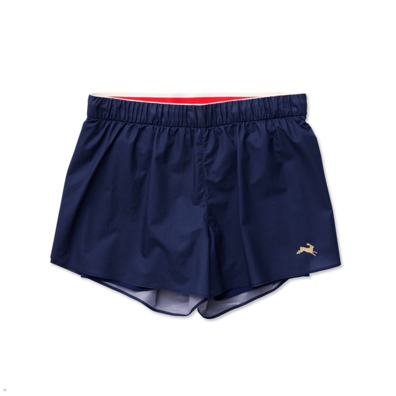 Navy Tracksmith Rain Women\'s Shorts | HNBLX-7805