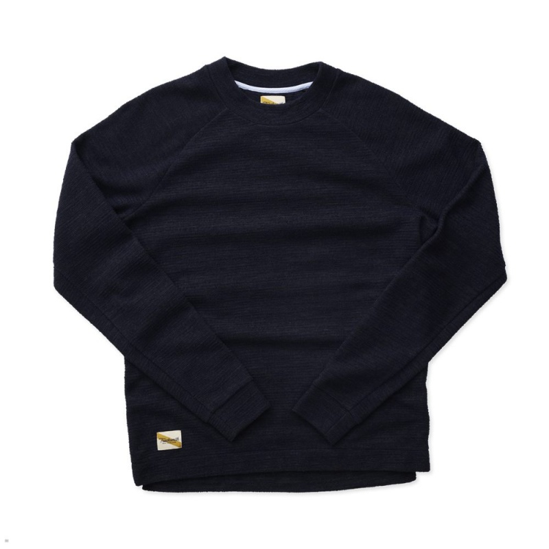 Navy Tracksmith Rapid Transit Crew Men\'s Sweatshirt | GNBIW-3524