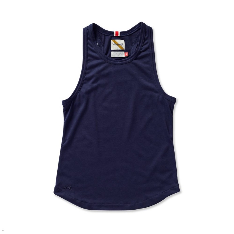 Navy Tracksmith Run Cannonball Run Women\'s Tank | MNPXJ-2965