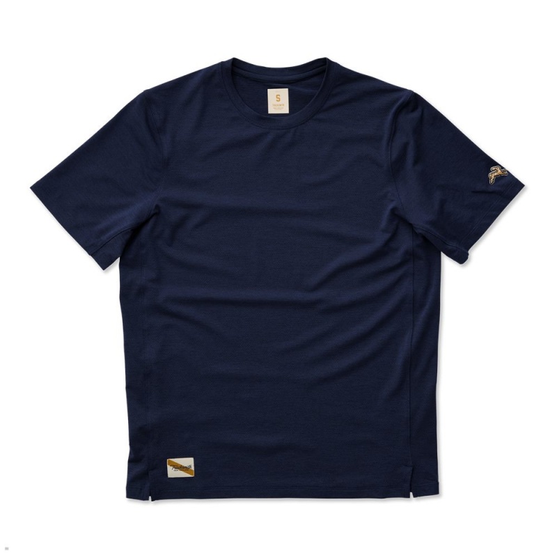 Navy Tracksmith Session Men\'s Tee | BGYNT-2758