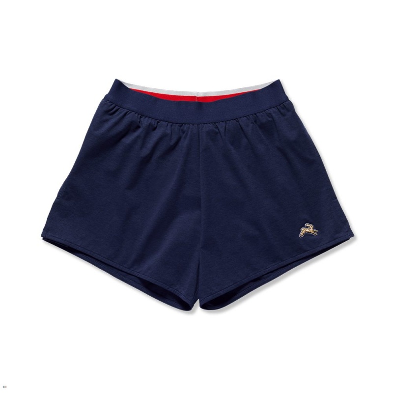 Navy Tracksmith Session Speed Men\'s Shorts | BJKWN-8267