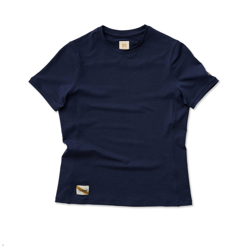 Navy Tracksmith Session Women\'s Tee | ZCMRJ-0169