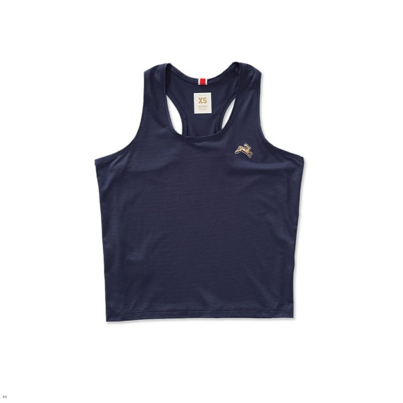 Navy Tracksmith Twilight Crop Women\'s Tank | XJALU-0165