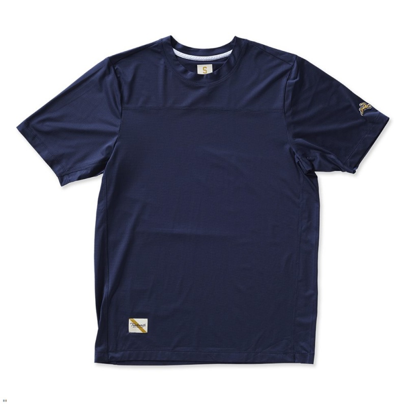 Navy Tracksmith Twilight Men\'s Tee | VXHZQ-2801