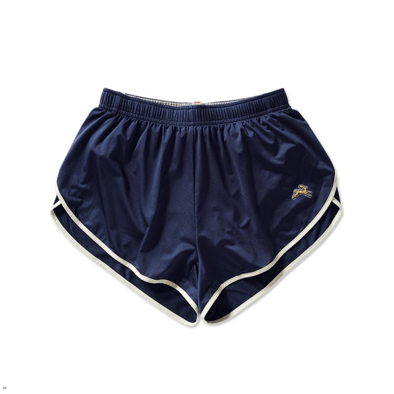 Navy Tracksmith Twilight Split Men\'s Shorts | SNAOM-2038