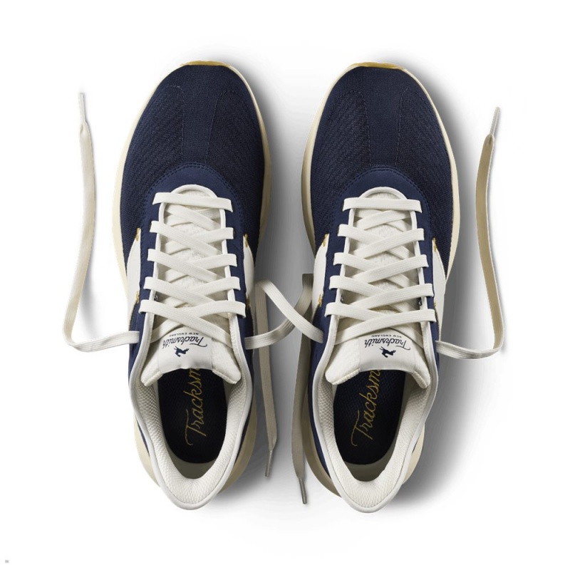 Navy White Tracksmith Eliot Runner Men's Shoes | NTYFA-7549