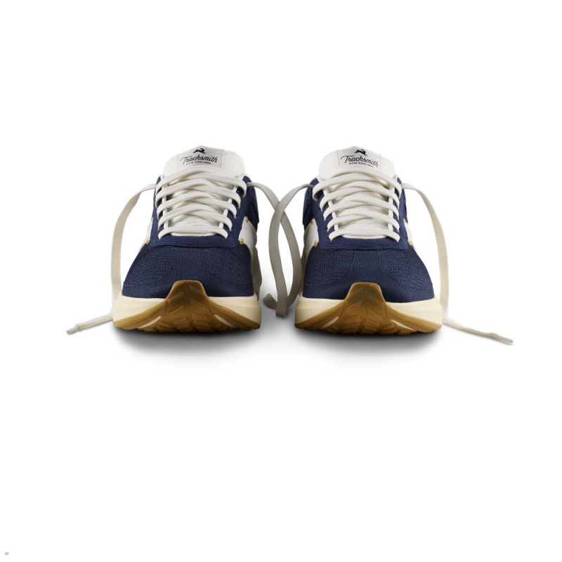 Navy White Tracksmith Eliot Runner Men's Shoes | NTYFA-7549