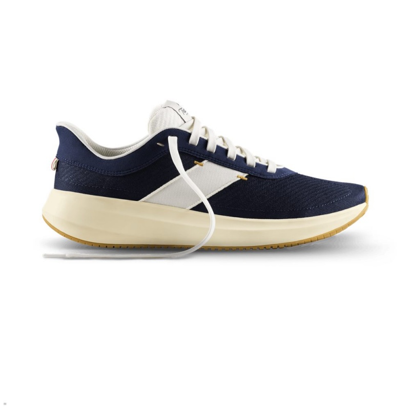 Navy White Tracksmith Eliot Runner Men's Shoes | NTYFA-7549