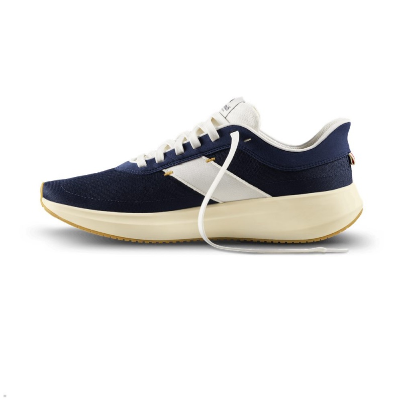 Navy White Tracksmith Eliot Runner Men's Shoes | NTYFA-7549