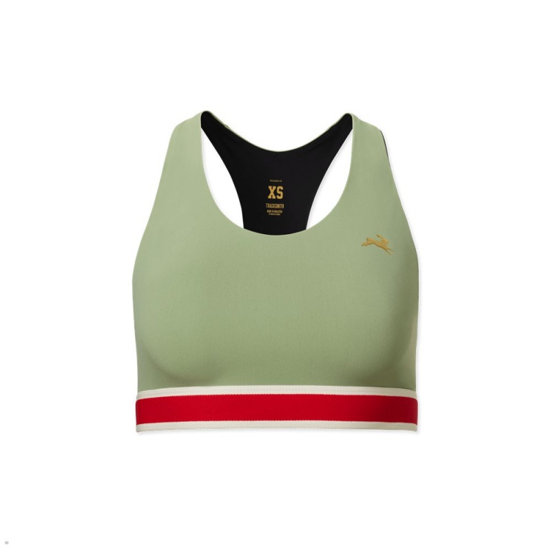 Olive Tracksmith Run Women\'s Bra | AUJLT-6815