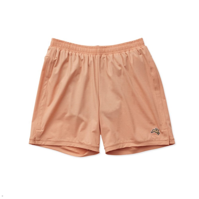 Orange Tracksmith Session Men\'s Shorts | LHIFE-4861