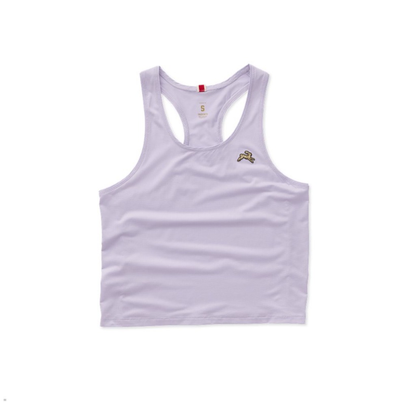 Purple Tracksmith Twilight Crop Women\'s Tank | TPOKA-8356