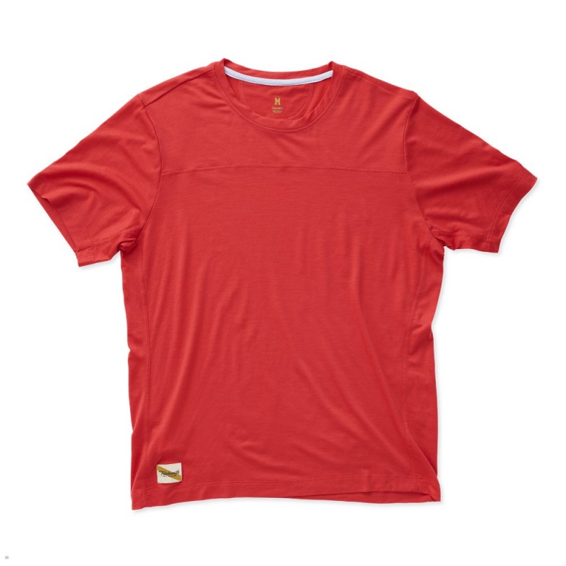 Red Tracksmith Harrier Men\'s Tee | RQEAO-7680