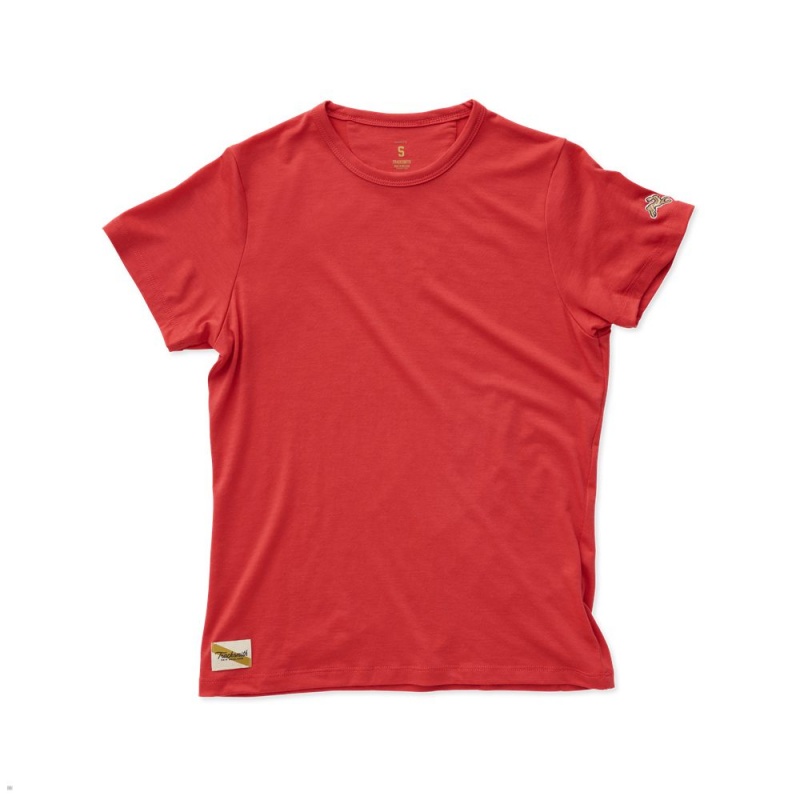 Red Tracksmith Harrier Women\'s Tee | APXHO-3957