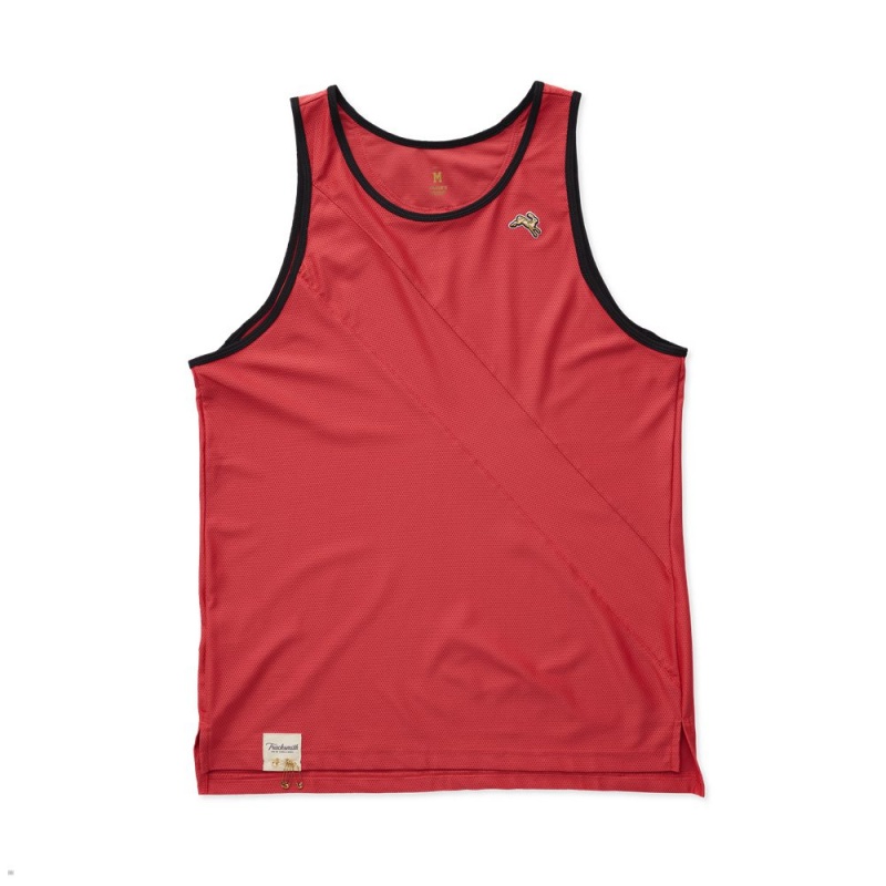 Red Tracksmith Van Cortlandt Men\'s Singlet | GDLHR-7184