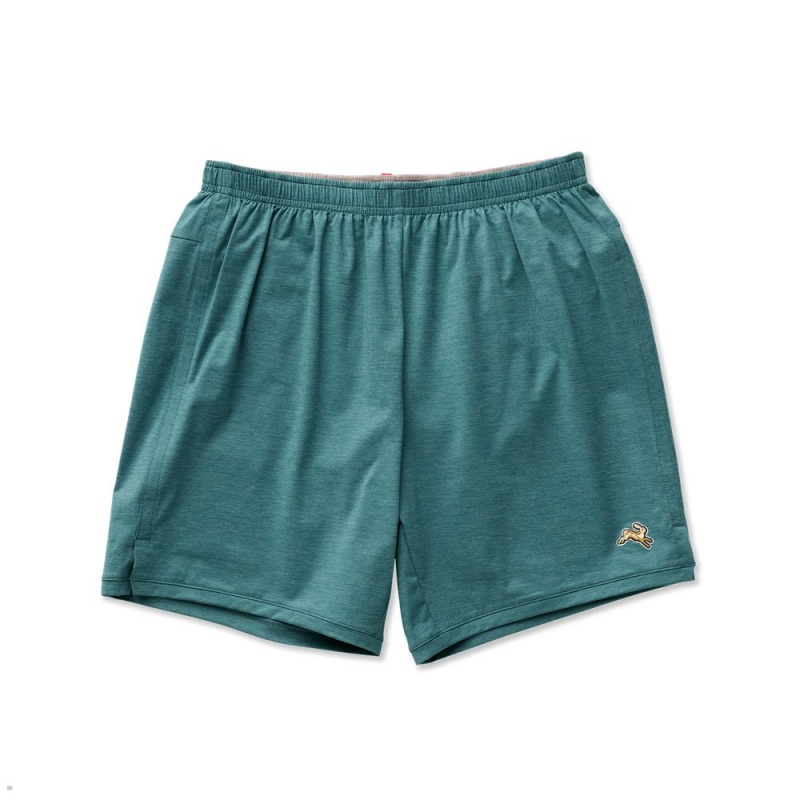 Turquoise Tracksmith Session Men\'s Shorts | BHKFE-6519