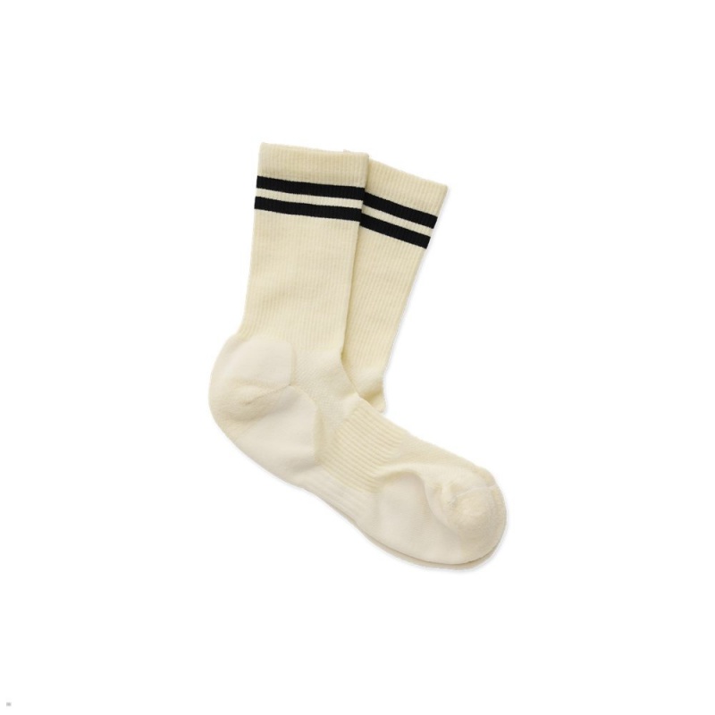 White Black Tracksmith Merino Tube Sock | NMPZG-6581