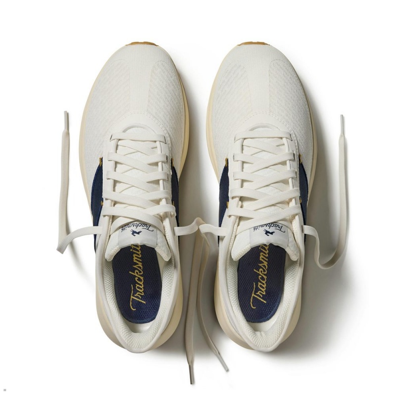 White Navy Tracksmith Eliot Runner Men's Shoes | VWIEU-2473