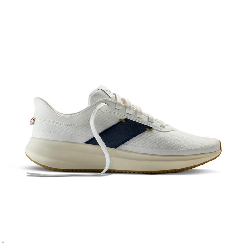 White Navy Tracksmith Eliot Runner Men's Shoes | VWIEU-2473