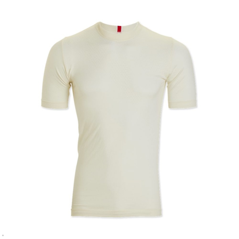 White Tracksmith Brighton Base Layer Men\'s Tee | QTMCO-9784