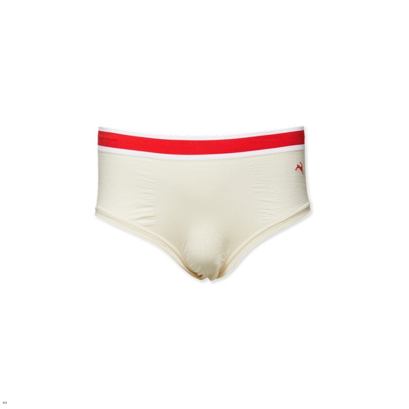 White Tracksmith Brighton Briefs Men\'s Underwear | SVHYA-1349