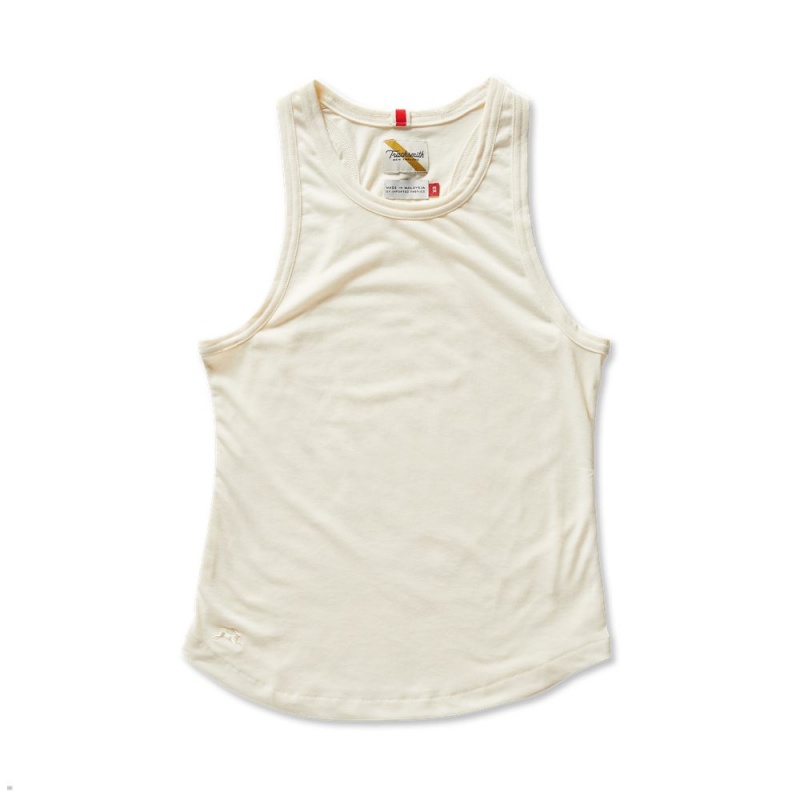 White Tracksmith Run Cannonball Run Women\'s Tank | JBKPT-7241