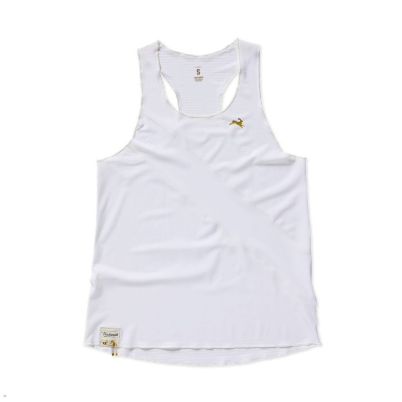 White Tracksmith Strata 2023 Women\'s Singlet | WDESR-0359