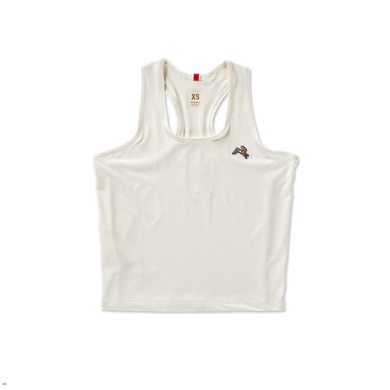 White Tracksmith Twilight Crop Women\'s Tank | AVTYM-6180