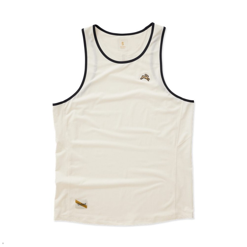 White Tracksmith Twilight Men\'s Tank | YGSIW-0219