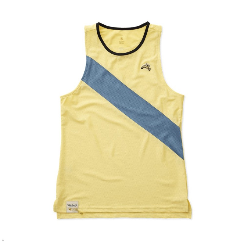 Yellow Blue Tracksmith Van Cortlandt Women\'s Singlet | AOXFQ-6894