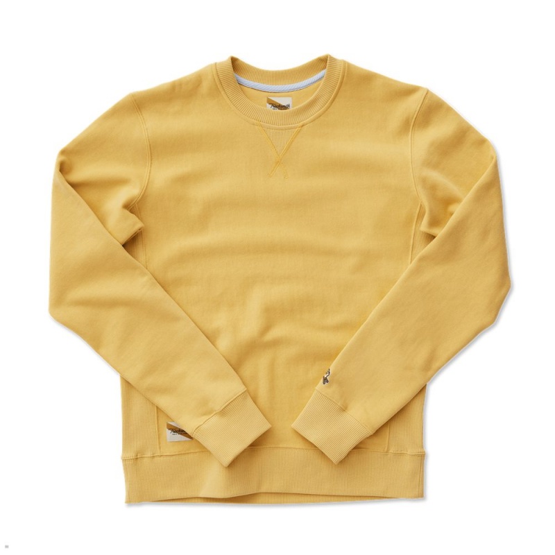 Yellow Tracksmith Trackhouse Crew Men\'s Sweatshirt | GBZEW-9641