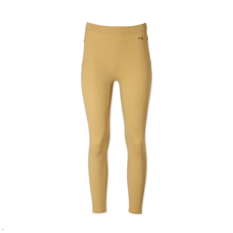 Yellow Tracksmith Turnover Crop Women\'s Tights | KFEYS-5630